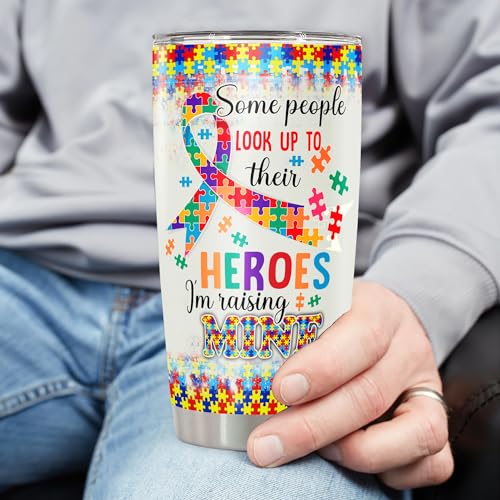DORRIS Personalized Autism Awareness Tumbler 20oz 30oz Stainless Steel Insulated Cups Travel Coffee Mug Gifts for Warrior Mom Mother - color: Autism