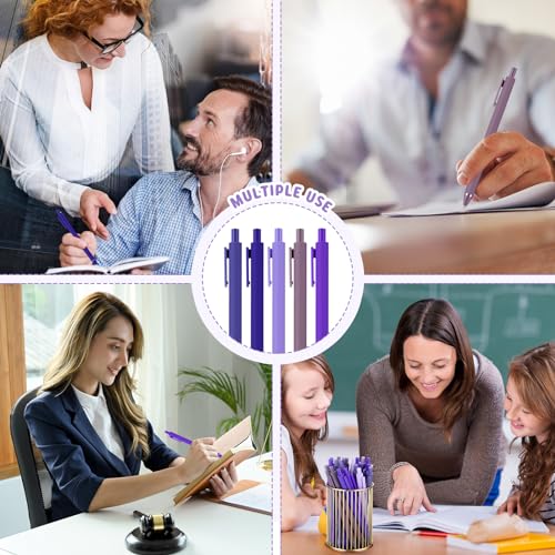 100 Pcs Ballpoint Gel Pens Bulk Retractable, Purple Series - style: Purple Series