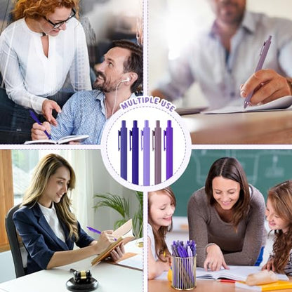100 Pcs Ballpoint Gel Pens Bulk Retractable, Purple Series - style: Purple Series