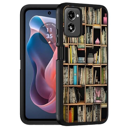Designed for Moto G Power 5G 2024 Case, Military Grade Heavy Duty 3-Layer Shockproof Full-Body Protective Cover for Motorola Moto G Power 5G 2024, Bookshelf - color: Bookshelf