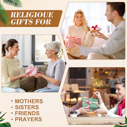 Tioncy 8 Pcs Christian Gifts for Women 16oz Bible Verse Coffee Drinking Glass Cups with Bamboo Lids Straws Brushes Inspirational Religious Gifts for Church Christian Party Favor - style: Bible