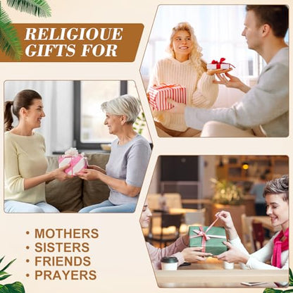 Tioncy 8 Pcs Christian Gifts for Women 16oz Bible Verse Coffee Drinking Glass Cups with Bamboo Lids Straws Brushes Inspirational Religious Gifts for Church Christian Party Favor - style: Bible