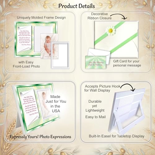 Irish Baby Blessing Picture Frame Keepsake – Traditional Christian Blessing Gift from Grandparents – Holds 3.5x5 Photo - color: Irish Baby Blessing
