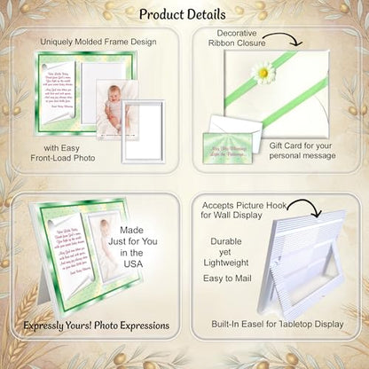 Irish Baby Blessing Picture Frame Keepsake – Traditional Christian Blessing Gift from Grandparents – Holds 3.5x5 Photo - color: Irish Baby Blessing