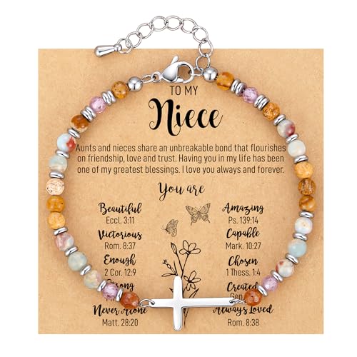 Crystal Cross Bracelet for Women Teen Girls Christmas Birthday Gifts - style: Niece