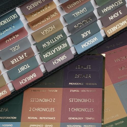 UPAFEXXI-Bible Tabs with Book Summaries, 3D Gold Foil Embossed Lettering - color: Boho2