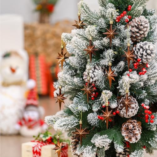 Syhood 12 Pack Light Coffee Christmas Tree Bethlehem Star Ornaments - color: Light Coffee