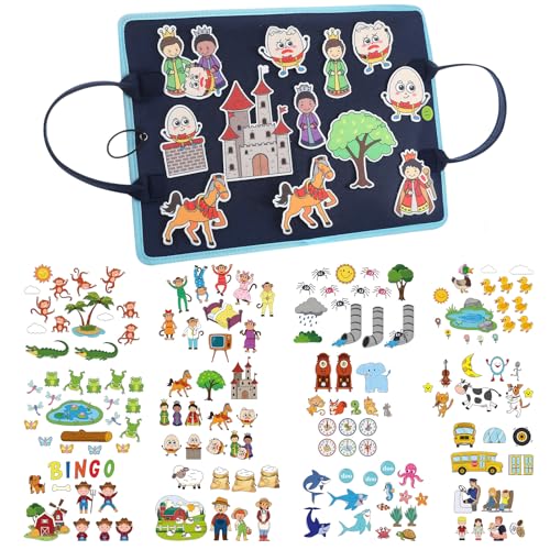 SmoothNovelty 12 Pack Flannel Felt Board Stories Set with a Foldable Board for Preschool Activities Boys Girls(Nursery Rhymes) - style: Nursery Rhymes