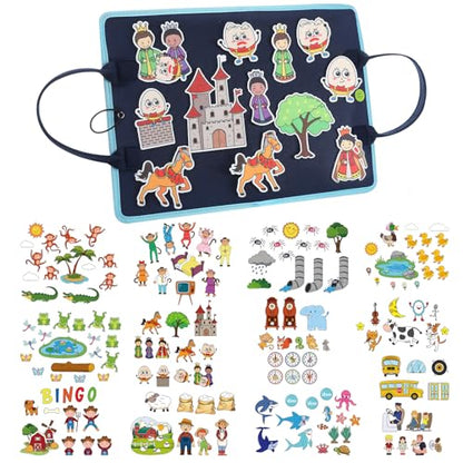 SmoothNovelty 12 Pack Flannel Felt Board Stories Set with a Foldable Board for Preschool Activities Boys Girls(Nursery Rhymes) - style: Nursery Rhymes