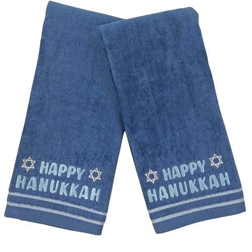 Star of David Blue Guest Hand Bathroom Towels Elegant Happy Hanukkah 16x26" - color: Hannukah