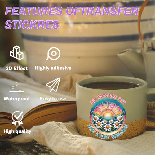 Bible Verse UV DTF Decals - 24 Sheets Christian Affirmation Motivational Quotes Uvdtf Tumbler Wraps for 16 oz Glass Coffee Cups, God is My Refuge Transfer Stickers DIY Mugs Craft Decor Gift for Mom - style: Christianity