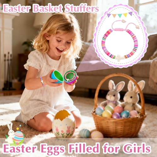 TAGOMEI Cross Bracelet Baptism Gifts for Girl Kids Women Christian Gifts - color: Pink, Happy Easter