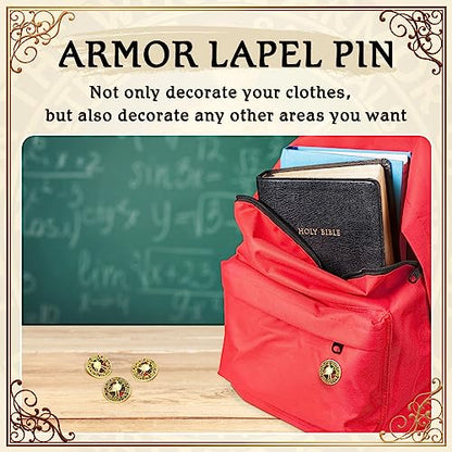 Therwen 32 Pcs Christian Armor of God Lapel Pins Religious Pins Metal Put on The Whole Armor Brooches Gifts for Men Women Collectors Military Church Souvenir