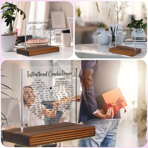 Instructional Coach Prayer Desk Decor Sign, Inspirational Christian Gift for Teacher Mentors and Staff Developers, Prayer Plaque for School Office, Graduation Educator Appreciation Gift EC267 - style: Instructional Coach Prayer