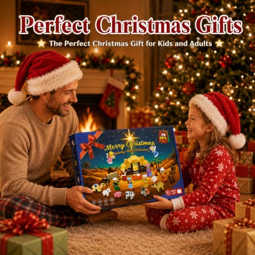 Nativity Advent Calendar 2026 Kids, 24-Day Christmas Building Blocks Set