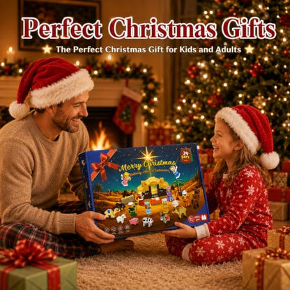 Nativity Advent Calendar 2026 Kids, 24-Day Christmas Building Blocks Set
