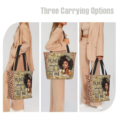 Bible Tote Bags for Women Christian Tote Bag Religious Church Bags for Women Organizer Christian Gift With Zipper - color: African American