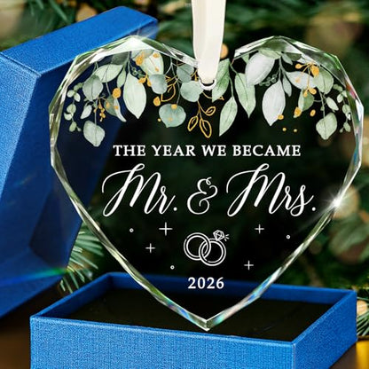 HEXMOZ Wedding Gifts for Couples 2026 - Bridal Shower Gifts for Bride - color: Mr Mrs 2026 1 Glass