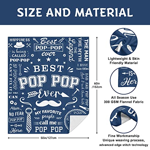 Lcobion Pop Pop Gifts, Gifts for Pop, Grandpa/Pop Pop Blanket 50" X 60" - color: Pop Pop Gifts, size: 60"*50"