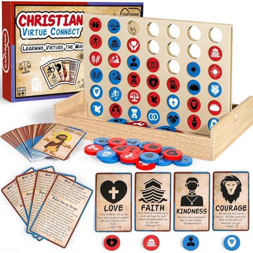 Garybank Bible Virtue 4 in A Row Game for Kids, Learn Bible Stories