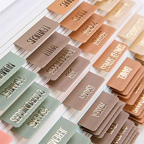 DiverseBee Laminated Bible Tabs with Gold Embossed Lettering (Meadow) - color: Meadow