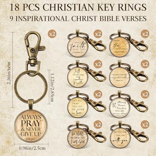 Fumete Bible Verse Religious Christian Keychain Bulk - color: Bronze