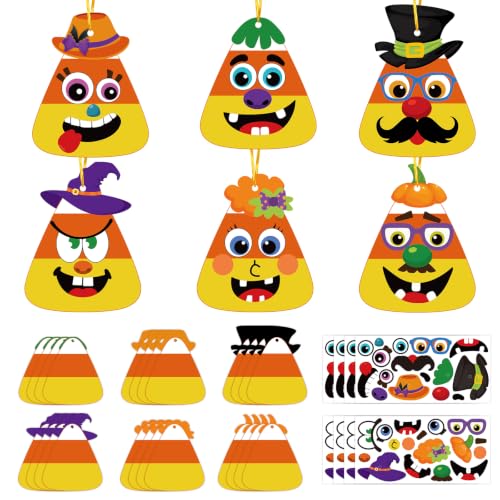 24Pcs Halloween Craft Kit for Kids, DIY Candy Corn Stickers (Mature) - style: Candy Corn Mature