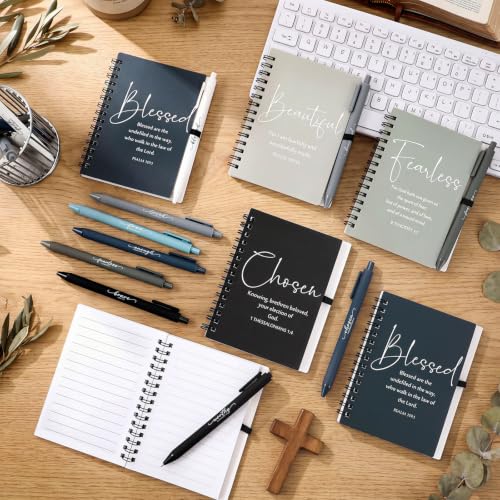 Kosiz 36 Sets Christian Gifts Bulk Prayer Journals Pens, Dark Color - color: Dark Color