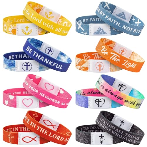 EYxsaxenk Colorful Religious Scripture Daily Bible Verse NFC Bracelets Set - color: Set B
