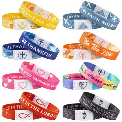 EYxsaxenk Colorful Religious Scripture Daily Bible Verse NFC Bracelets Set - color: Set B