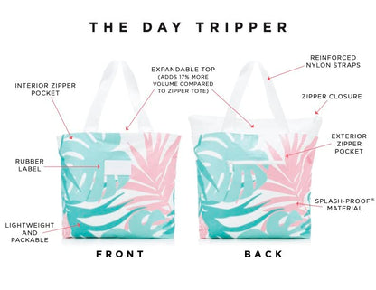 ALOHA Collection Day Tripper Tote | Lightweight, Packable, and Splash-Proof Beach Tote Bag | Easy to Clean - color: Tropics in Pog, size: One Size - Day Tripper Tote