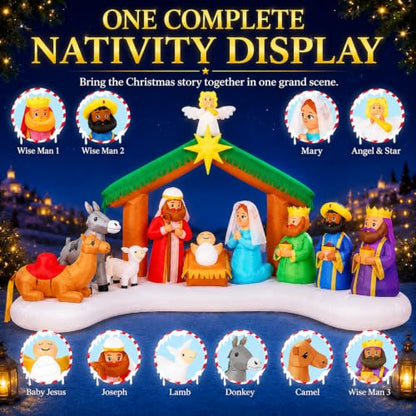 Toiyjofe 12FT Christmas Nativity Scene Inflatable with Jesus, Mary & Joseph - color: Jesus