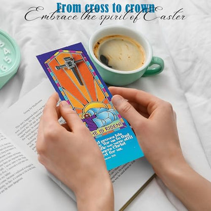 His is Risen Nail Cross Pin & Bookmarks - Set of 12 Each - Easter, Church and Sunday School Supplies