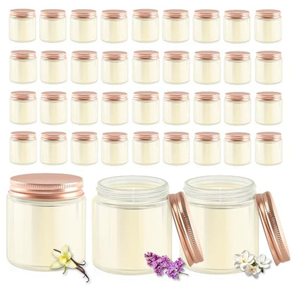 ACITHGL 36 Pcs 4oz Mini Mason Jar Candles Small Scented Candles Bulk Aromatherapy Ideal Souvenir Favors for Wedding Birthday Party (Vanilla, Lilac, Gardenia, Pink) - color: Pink, style: Vanilla, Lilac, Gardenia