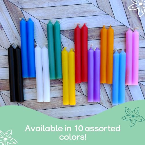Dinil – Set of 20 Purple Spell & Chime Candles – Premium Mini Taper Candles for Rituals, Prayer, Birthdays, Meditation, Altar, Spells, Chime Candles - 4 Inch Tall, Unscented (Purple) - color: Purple, size: 20 Pack