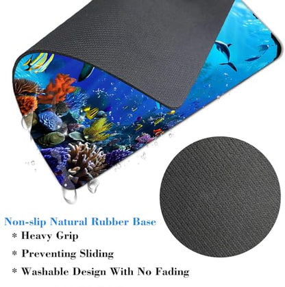 Dolphins Mouse Pad, Gorgeous Marine Organism Underwater Landscape Desk Mat - color: Custom Designs Art 053