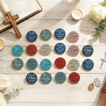 24 Pcs Christian Pins Bulk Jesus Pins Christ Bible Verses Gift Bulk Jesus Enamel Lapel Pin Christian Party Favors Church Gifts Metal Badge Brooch Lapel Pin for Women Men Bag Hat Clothes