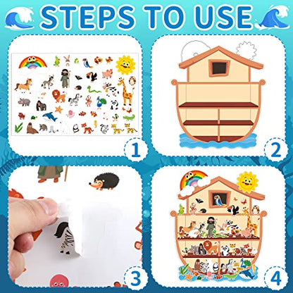 Thyle 12 Set Noahs Ark Sticker Scene Craft Kit for Kid,Sunny Days - style: Sunny Days