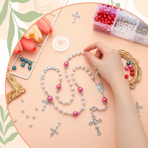 Cunno 1248 Pcs Rosary Jewelry Making Kit, Religious DIY Crafts Supplies