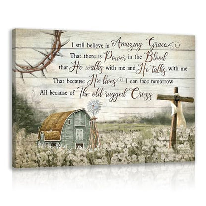 Snlihc Wrapped Canvas Christian Barn Windmill Church Wall Art 16x24 in - color: Scripture, size: 24"L x 16"W