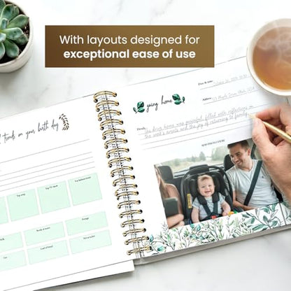 Premium Baby Memory Book for Boy or Girl, Milestone Journal & Scrapbook