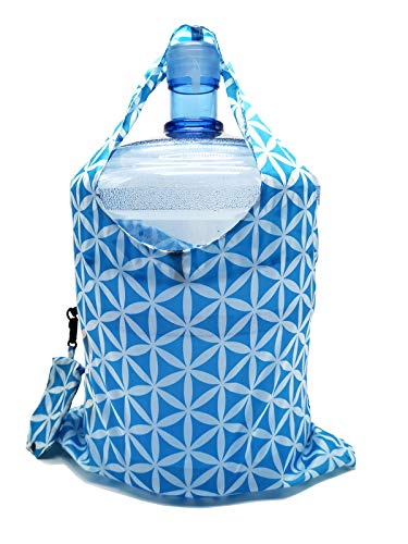 HOLYLUCK Reusable Grocery Bags,Heavy Duty Foldable Shopping Tote Bag (Standard, 3 Blue Geometric Flowers) - color: 3 Blue Geometric Flowers, style: Standard