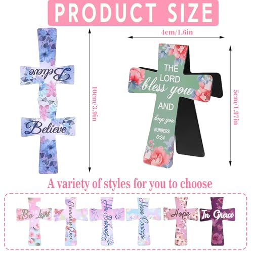 16PCS Magnetic Cross Bookmarks Gifts, Magnetic Bookmark Christian Cross Magnetic Page Markers Religious Bible Verses Bookmarks for Bible Study, Readers, Teachers, Students (B) - color: B