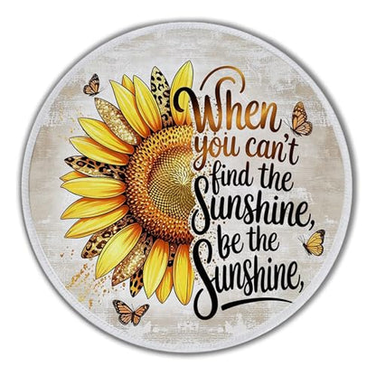 Sunflower Floral Inspirational Small Round Mouse Pad 8.6x8.6in - color: Sunflower Mouse Pad