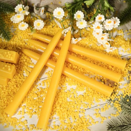 Beeswax Taper Candles, Handmade Natural Candles Sticks,9 Inch,18 Pack - color: Yellow, size: 9 inch