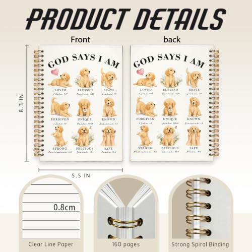 Golden Retriever Gifts Christian Notebook Bible Journal for Women - color: Golden Retriever -(A5)