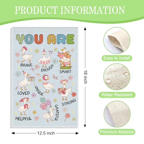 You Are Brave Enough Smart Unique 12 x 18 Inch Goose Garden Flag - color: Blue