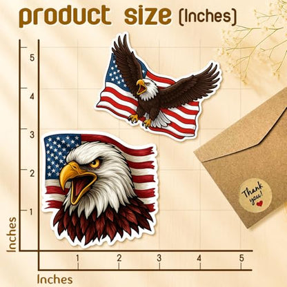 4 Pcs Eagle Stickers - American Bald Eagle Waterproof Vinyl Decals for Car - color: Eagle Stickers