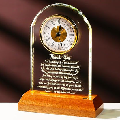 Arikyrist Thank You Gifts for Women Men Glass Clock Appreciation Gift - color: Thank You
