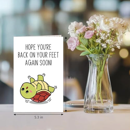 Funny Get Well Soon Card, Encouragement Card for Men Women, Speedy Surgery Recovery Cards, Hope You're Back On Your Feet Again Soon - color: Get well